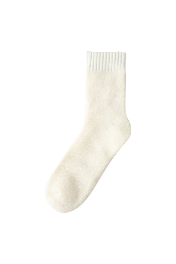 Womens Socks Solid Elastic Knitted Mid Crew Socks Winter Spring Everyday Wear Soft Comfortable Socks For Ladies