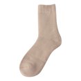thumbnail image 1 of Yuanlong Womens Socks Solid Elastic Knitted Mid Crew Socks Winter Spring Everyday Wear Soft Comfortable Socks For Ladies, 1 of 3