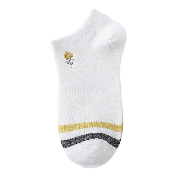Yuanlong Womens Socks Spring Cute Embroidery Design Ruffle Knitted Low Cut Socks Daily Wear Breathable Short Ankle Socks