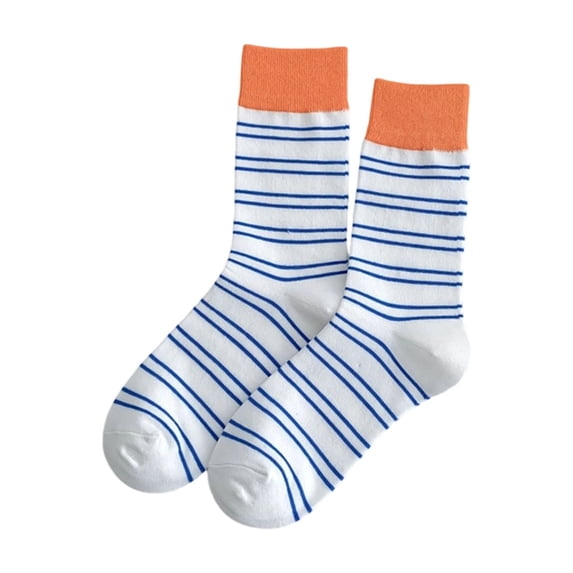 Yuanlong Womens Socks Striped Color Block Crew Socks Soft Knit Breathable Daily Casual All Season Stylish Socks