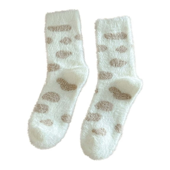 Yuanlong Womens Socks Thick Double Fuzzy Cute Bear Printed Thermal Floor Socks For Cold Weather Wear Soft Sleeping Socks12