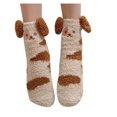 thumbnail image 1 of Yuanlong Womens Socks Winter Autumn Cute Cartoon Pudding Dog Thicken Fluffy Crew Socks Daily Casual Warm Mid Tube Socks, 1 of 7