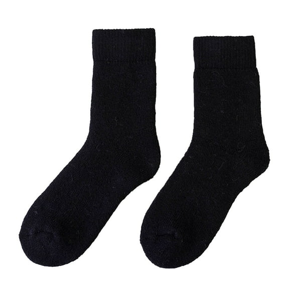 Yuanlong Womens Socks Winter Thermal Solid Color Thick Knit Mid Calf Socks For Indoor Outdoor Hosiery Cozy Soft Crew Socks
