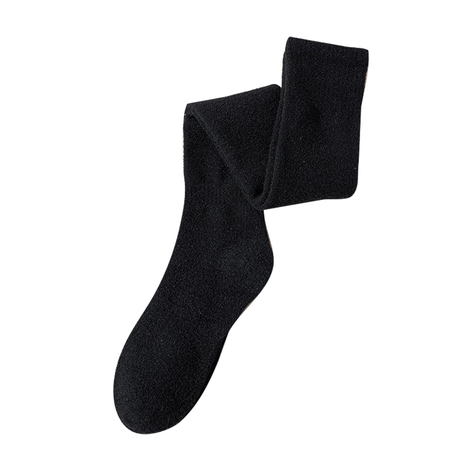 Yuanlong Womens Stockings Thick Fuzzy Lined Plain Over The Knee Socks ...