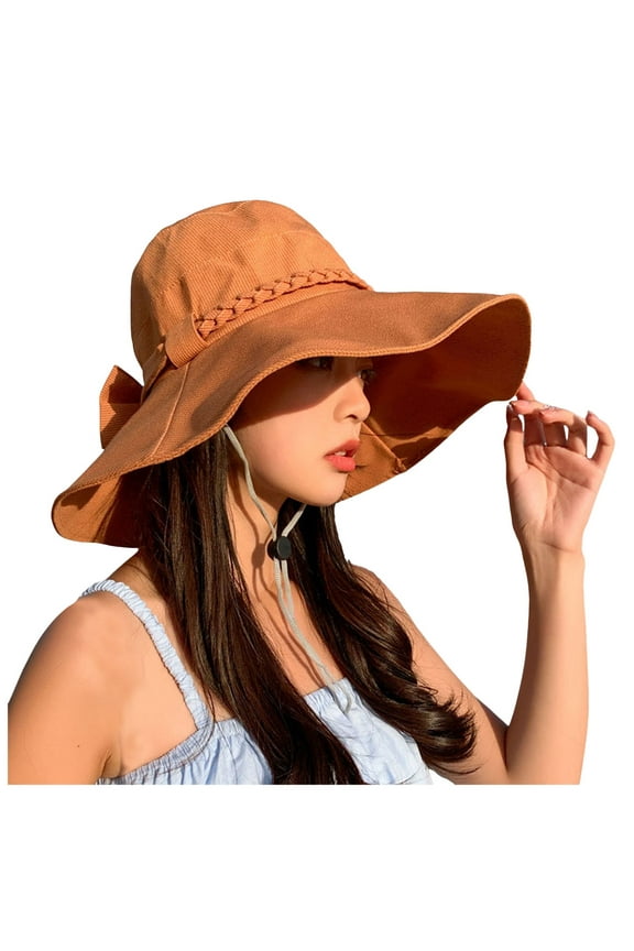 Womens Sun Hats Wide Brim Striped Pattern Windproof Hat Spring Summer Beach Hiking UV Protection Lightweight Cap