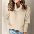 thumbnail image 1 of Yuanlong Womens Sweaters Autumn Winter Basic Plain Button With Long Sleeve Knitted Sweater Streetwear Comfort Ladies Tops, 1 of 8