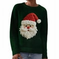 thumbnail image 1 of Yuanlong Womens Sweaters Christmas Santa Big Head Print Full Sleeve Crew Neck Pullover Sweater Ouedoor Daily Wear Cute Ladies Knitted Tops, 1 of 4