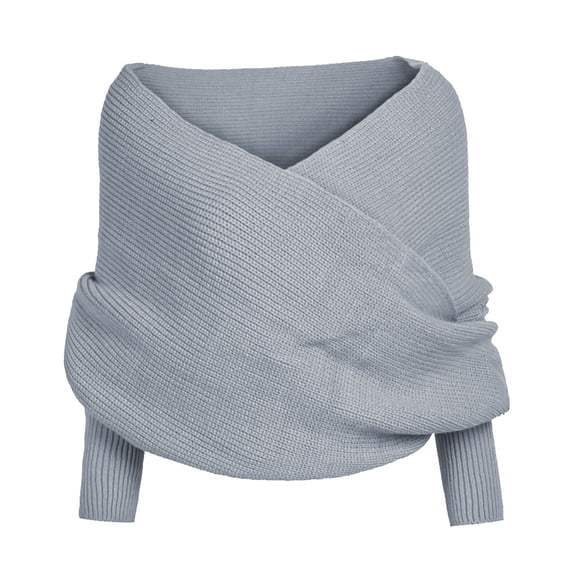 Yuanlong Womens Sweaters Fashion V Shaped Over Off Shoulder Ribbed Pullover Knitwear Autumn Street Layer Wear Plain Tops