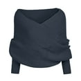 thumbnail image 1 of Yuanlong Womens Sweaters Fashion V Shaped Over Off Shoulder Ribbed Pullover Knitwear Autumn Street Layer Wear Plain Tops, 1 of 2