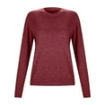 thumbnail image 1 of Yuanlong Womens Sweaters Versatile Plain O Neck Long Sleeve Ribbed Knitting Cotton Sweater Winter Layer Warm Pullover Tops, 1 of 7