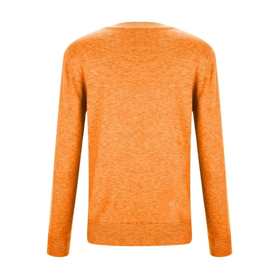 Yuanlong Womens Sweaters Versatile Plain O Neck Long Sleeve Ribbed Knitting Cotton Sweater Winter Layer Warm Pullover Tops