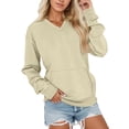 thumbnail image 1 of Yuanlong Womens Sweatshirts Ladies V Neck Long Sleeve Plain Drop Shoulder Sweatshirt Daily Athleisure Tops With Pockets, 1 of 5