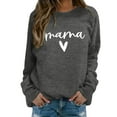 thumbnail image 1 of Yuanlong Womens Sweatshirts Long Sleeve MAMA Letter Pattern Hoodless Sweatshirt Thanksgiving Wear Crewneck Pullover Tops, 1 of 4