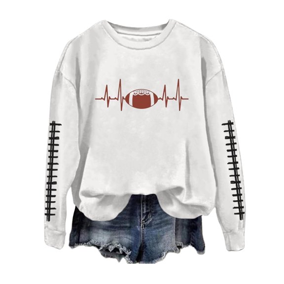Yuanlong Womens Sweatshirts Oversized Full Sleeve Rugby Graphic Crewneck Sweat Shirts Autumn Winter Streetwear Comfort Lady Pullover Tops