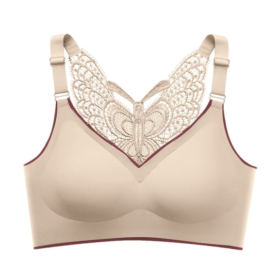 Yuanlong Womens T-Shirt Bras Seamless Adjustable Straps Wireless Comfort Lace Back Bra Full Coverage Support Stylish Bra