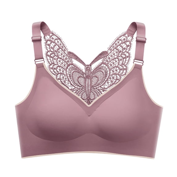 Yuanlong Womens T-Shirt Bras Seamless Adjustable Straps Wireless Comfort Lace Back Bra Full Coverage Support Stylish Bra