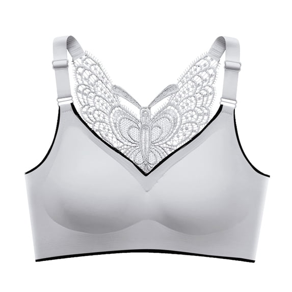 Yuanlong Womens T-Shirt Bras Seamless Adjustable Straps Wireless Comfort Lace Back Bra Full Coverage Support Stylish Bra