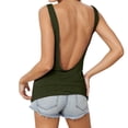 thumbnail image 1 of Yuanlong Womens T Shirts Fashion Deep V Back Sleeveless Tank Top Stretch Slim Fit Stylish Vest Glam Casual Daily Party Teess, 1 of 3