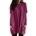 thumbnail image 1 of Yuanlong Womens T-Shirts Oversized Puff Sleeves Crewneck Pocket Solid Tshirts Spring Relaxed Cozy Daily Ladies Long Tops, 1 of 5