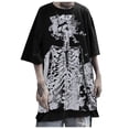 thumbnail image 1 of Yuanlong Womens T-Shirts Oversized Short Sleeve Crew Neck Rose Print Tshirts Sumemr Street Personality Stylish Lady Tops, 1 of 4