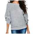 thumbnail image 1 of Yuanlong Womens T-Shirts Plain Batwing Sleeve Boat Neck Ribbed Tshirts Spring Casual Clothes Cozy Loose Tops For Ladies, 1 of 5