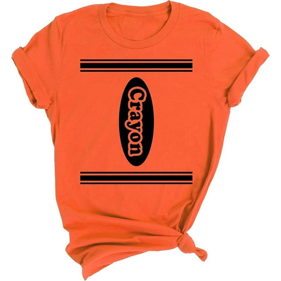 Yuanlong Womens T-Shirts Short Sleeve Crayon Letter Graphic Hem Tie Crewneck Tee Shirt Summer Ladies Casual Tshirts Tops