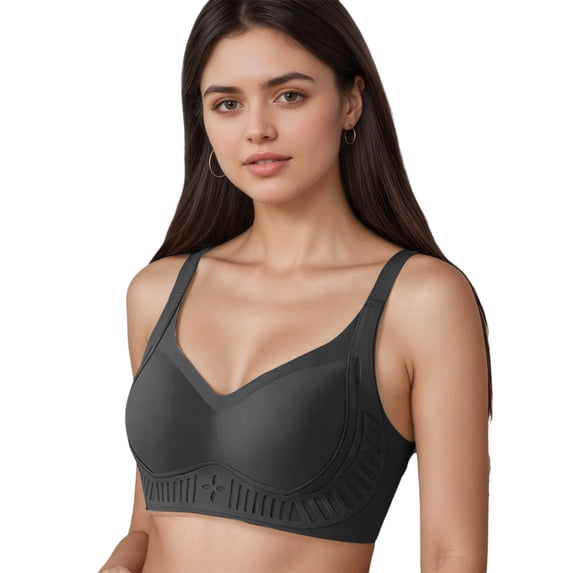 Yuanlong Womens T-shirt Bras Padded Soft Lift Seamless Bra Full Coverage Side Support Wireless Smoothing Comfort Everyday Bra