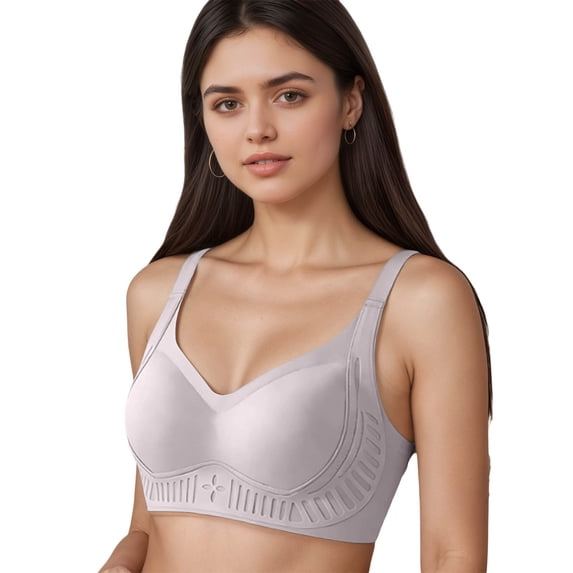 Yuanlong Womens T-shirt Bras Padded Soft Lift Seamless Bra Full Coverage Side Support Wireless Smoothing Comfort Everyday Bra