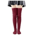 thumbnail image 1 of Yuanlong Womens Thigh High Socks Cable Knit Over The Knee Boot Socks Stretchy Warm Long Hosiery Casual Winter Leg Socks, 1 of 4
