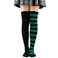 thumbnail image 1 of Yuanlong Womens Thigh-High Socks Striped Mismatched Socks Over The Knee Stylish Casual Halloween Hosiery, 1 of 4