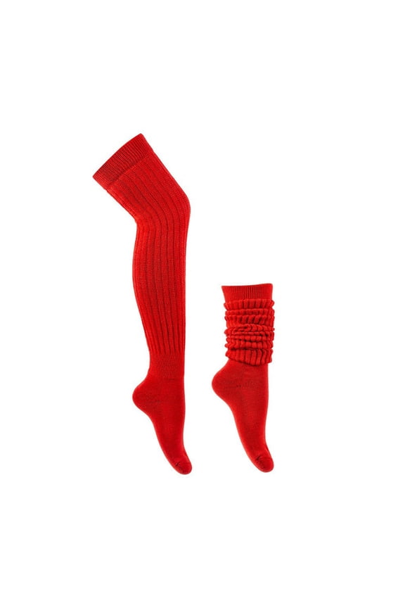 Womens Thigh-High Stockings Ribbed Knit Over Knee Socks Stretchy Warm Socks For Home Or Spring Chic Slouch Socks