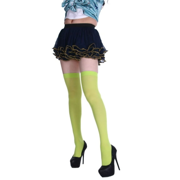 Yuanlong Womens Thigh-High Stockings Solid Color Sheer Over-The-Knee Socks Stretchy Stylish Valentine'S Day Lady Long Socks