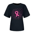 thumbnail image 1 of Yuanlong Womens Tshirts Short Sleeve Crew Neck Cancer Prevention And Month Print T Shirt Stylish Daily Activities Top, 1 of 4