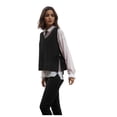 thumbnail image 1 of Yuanlong Womens Vests Sweaters Solid V Neck Sleeveless Side Tie Waist Knitted Vest Spring Loose Cozy Cropped Tank Sweater, 1 of 4