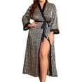 thumbnail image 1 of Yuanlong WomensSatin Robe Nightgown Plus Leopard Print Sleep Dress Fashion Nightwear For Valentine'S Day & Daily Home Wear, 1 of 3