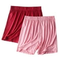 thumbnail image 1 of Yuanlook All-Day Comfort 2-Pack Modal Shorts, Women's Elastic Waist Casual Sleep Bottoms, M-4XL, 1 of 3