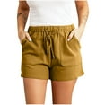 thumbnail image 1 of Yuanlook All-Day Comfort Drawstring Shorts, Women's Elastic Waist Casual Shorts with Pockets, S-XXXL, 1 of 8