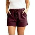 thumbnail image 1 of Yuanlook All-Day Comfort Drawstring Shorts, Women's Elastic Waist Casual Shorts with Pockets, S-XXXL, 1 of 8