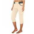 thumbnail image 1 of Yuanlook Cargo Capris Pants for Women,Casual Drawstring Low Waisted Jogger Baggy Pants Hiking Pants with Pockets - Beige - XXL, 1 of 6