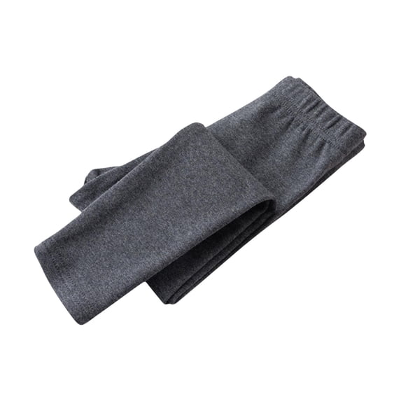 Yuanlook Girls Kids Brushed Fleece Warm Leggings Casual Solid Color Thin Velvet Long Pants Age 2-12T