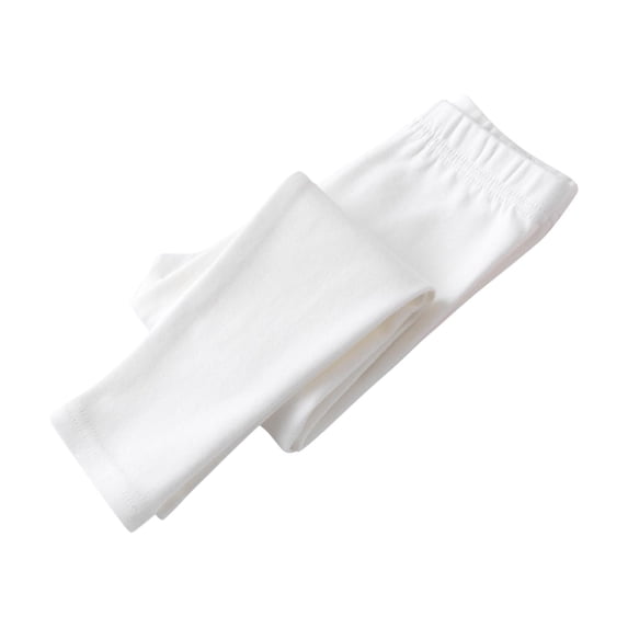 Yuanlook Girls Kids Brushed Fleece Warm Leggings Casual Solid Color Thin Velvet Long Pants Age 2-12T