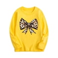 thumbnail image 1 of Yuanlook Kids Long Sleeve T-Shirt Leopard Print Bow Graphic Crewneck Casual Pullover Top For Boys Girls, 1 of 4