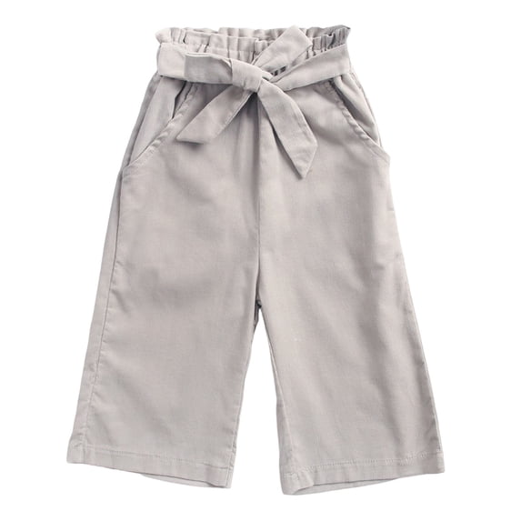Yuanlook Kids Pants For Kids Girls Fashion Solid Color Corduroy Wide Leg Culotte Pants