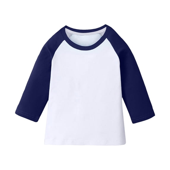 Yuanlook Kids Raglan Sleeve T-Shirt 3/4 Sleeve Crewneck Casual Solid Color Top For Boys Girls Top For Kids