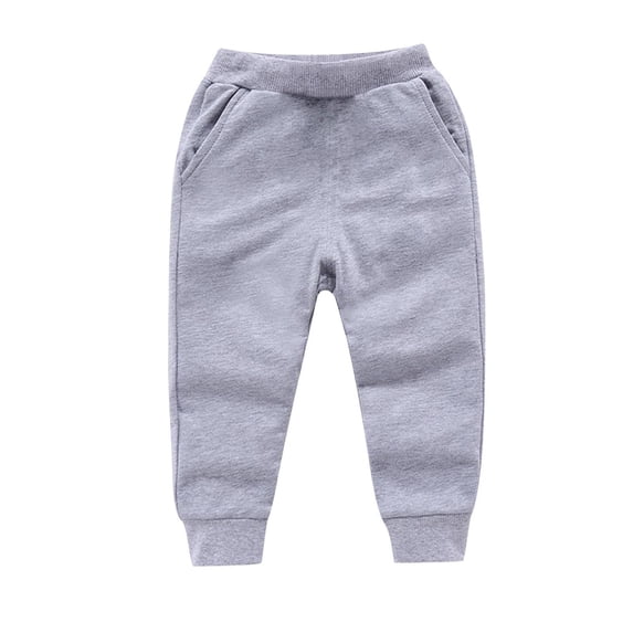 Yuanlook Kids Unisex Elastic Waist Jogger Pants Cuffed Hem Casual Sport Sweatpants Daily Wear 0-13T