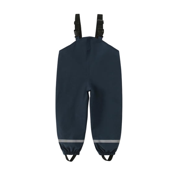 Yuanlook Kids Waterproof Bib Rain Pants All Season Lightweight Reflective Strap Leg Cuffs Pants For Kids