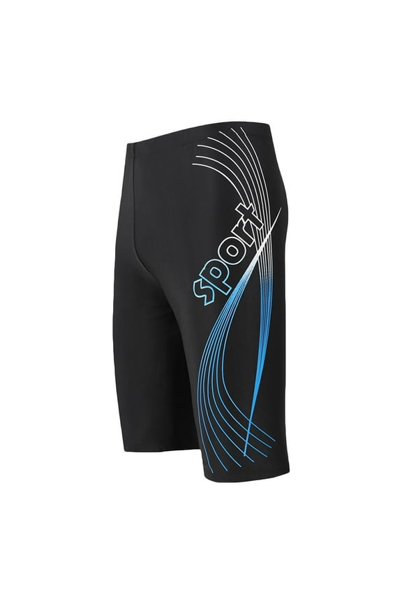 Men Rash Guard Swim Shorts Compression Swimming Shorts Swimsuit Workout Sports Tights,Blue,XXL