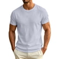 thumbnail image 1 of Yuanlook Men's Crew Neck Short Sleeve Solid T-Shirt, Slim Muscle Fit Daily Basic Casual Top XXS-XXL, 1 of 8