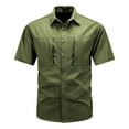 thumbnail image 1 of Yuanlook Men's Everyday Tactical Button-Up Shirt, Durable Wrinkle-Resistant Fabric with Dual Zip Pockets & Relaxed Fit, M-5XL, 1 of 4
