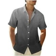 thumbnail image 1 of Yuanlook Men's Ombre Color Gradient Camp Collar Shirt, Full Button Front Loose Fit Casual Top, S-5XL, 1 of 5